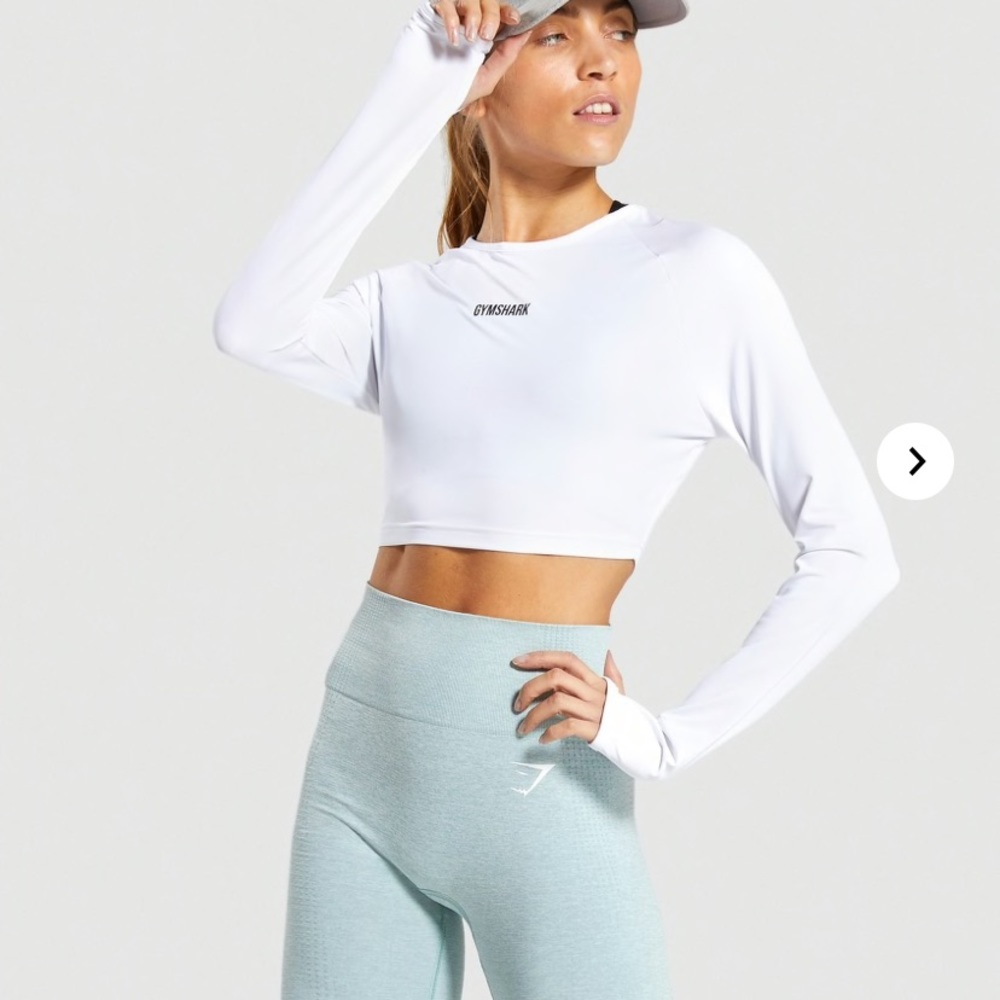 White gymshark crop top size medium